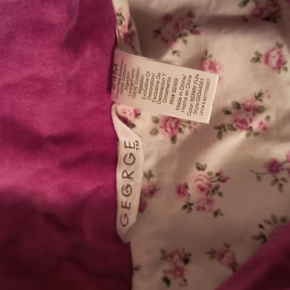 george Pink Little Girl Velour Coat For 24 monts - Picture 7 of 13